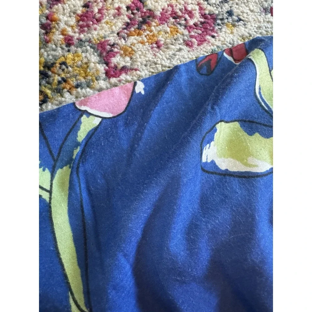 Vintage Save The Children 'wonderful‎ World' Flowers stripes Comforter Blanket